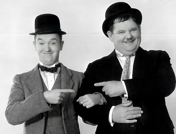 Comedy duo Stan Laurel and Oliver Hardy