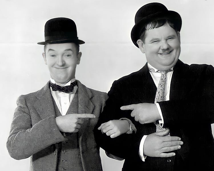 Comedy duo Stan Laurel and Oliver Hardy
