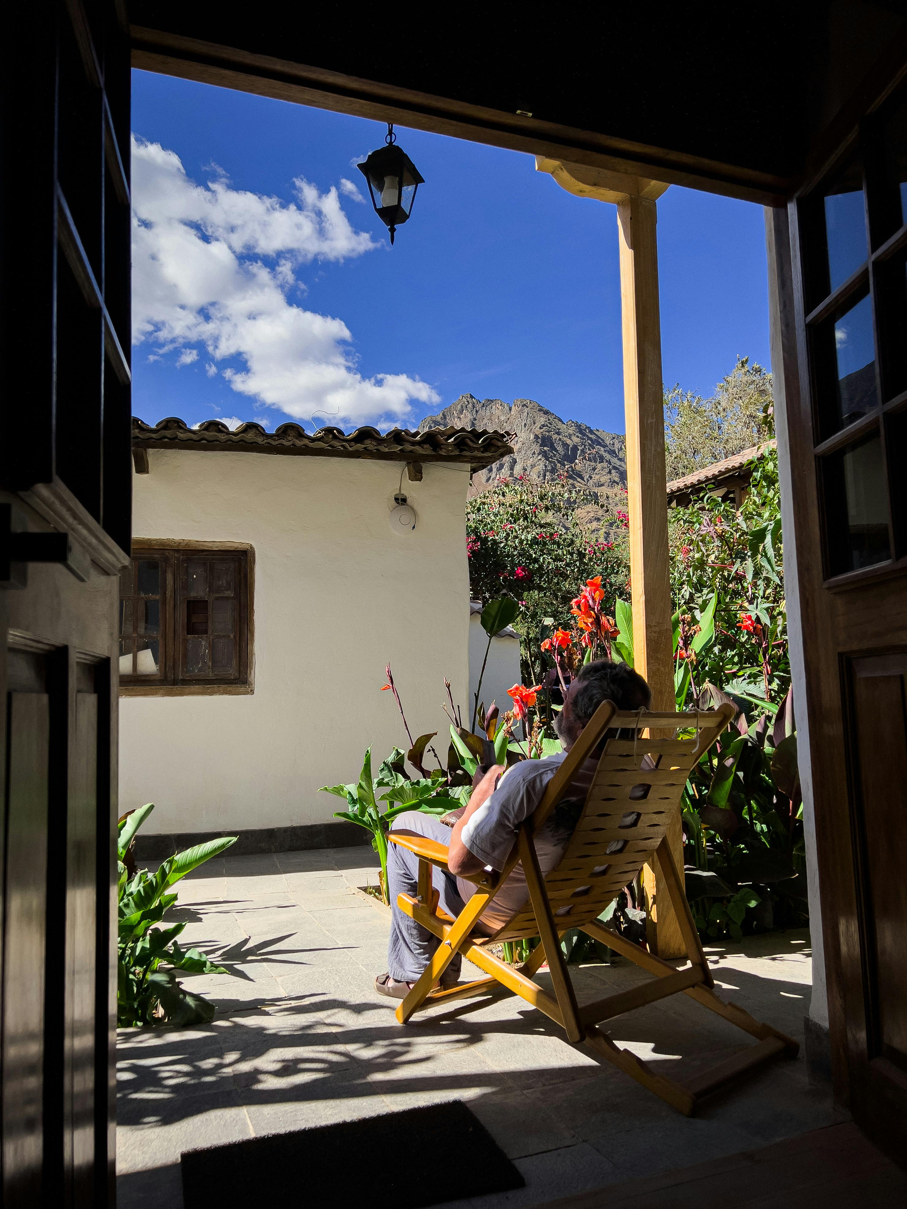 hab superior jardin bloque nuevo terraza contacto naturaleza cielo azul Pinkuylluna Ollantaytambo Cusco Peru