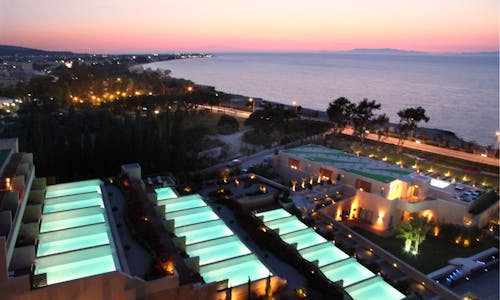 Aerial view of suites private pools in Elite Suites