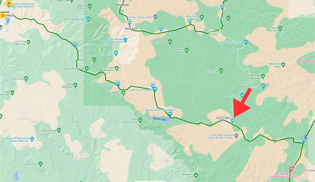 Map for Duck Creek SR-14 EB @ Mammoth Creek Rd