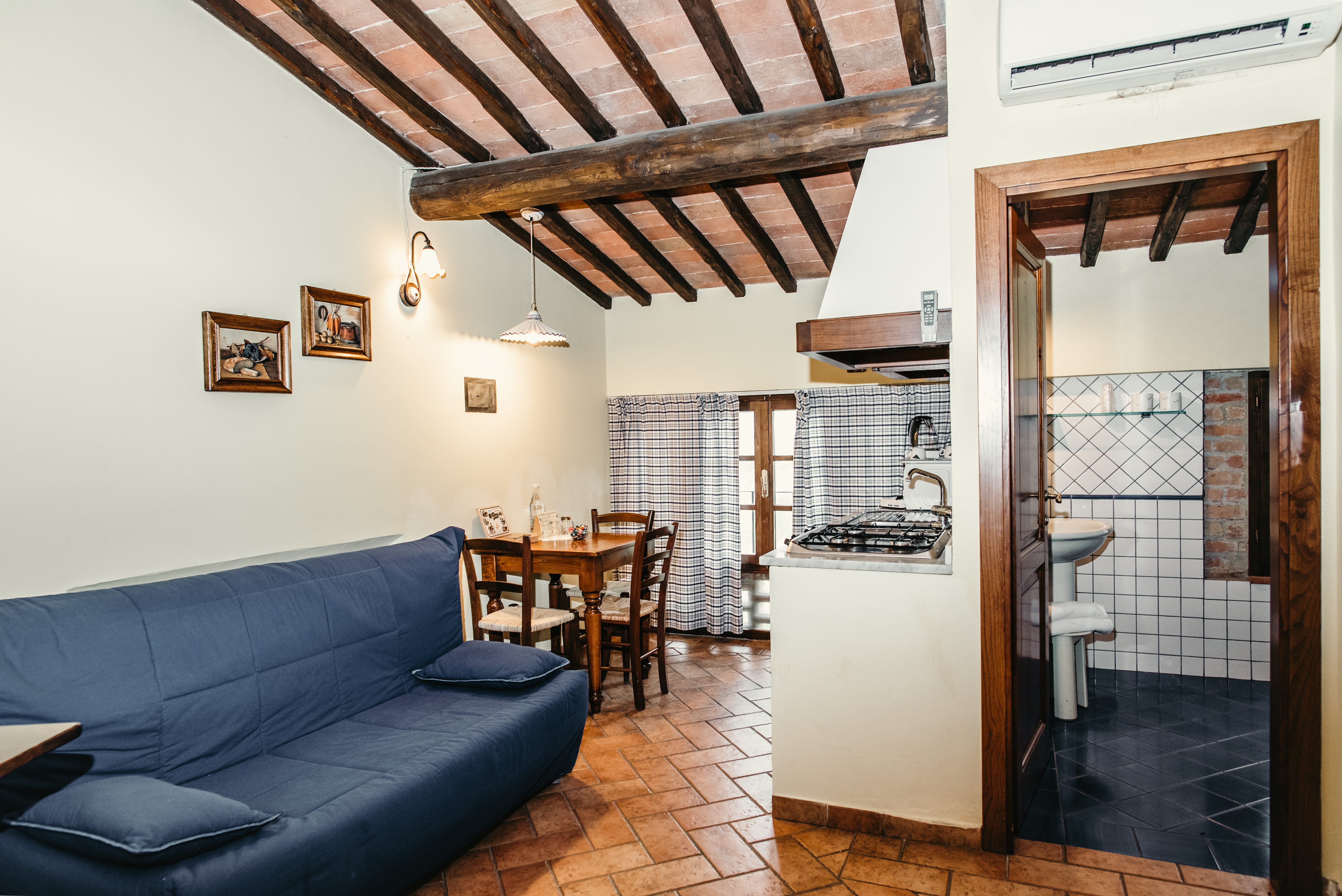 studio, kitchen, sofa