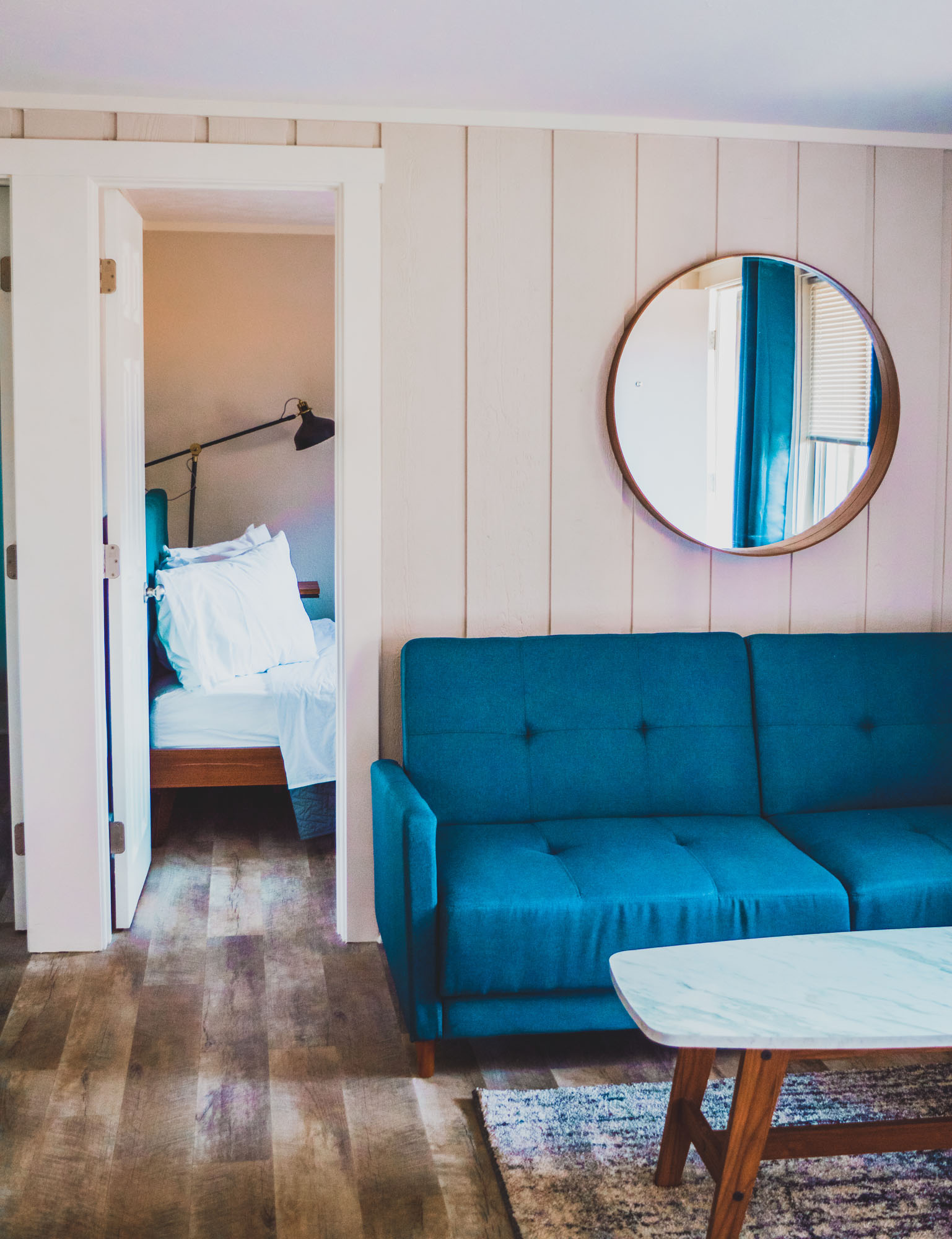 Sitting area in 2 bedroom luxury Michigan hotel suite