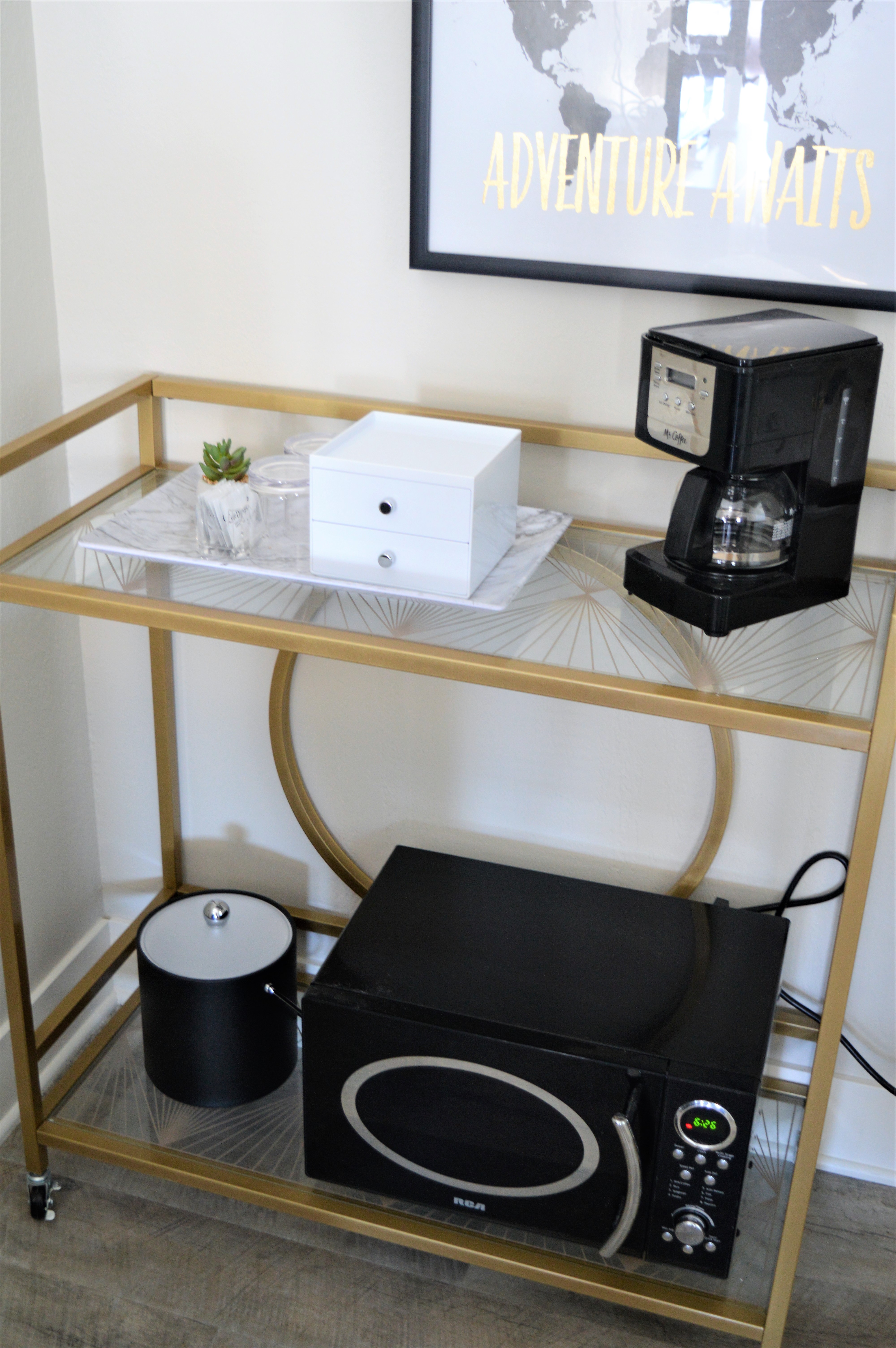 Coffee bar in hotel room