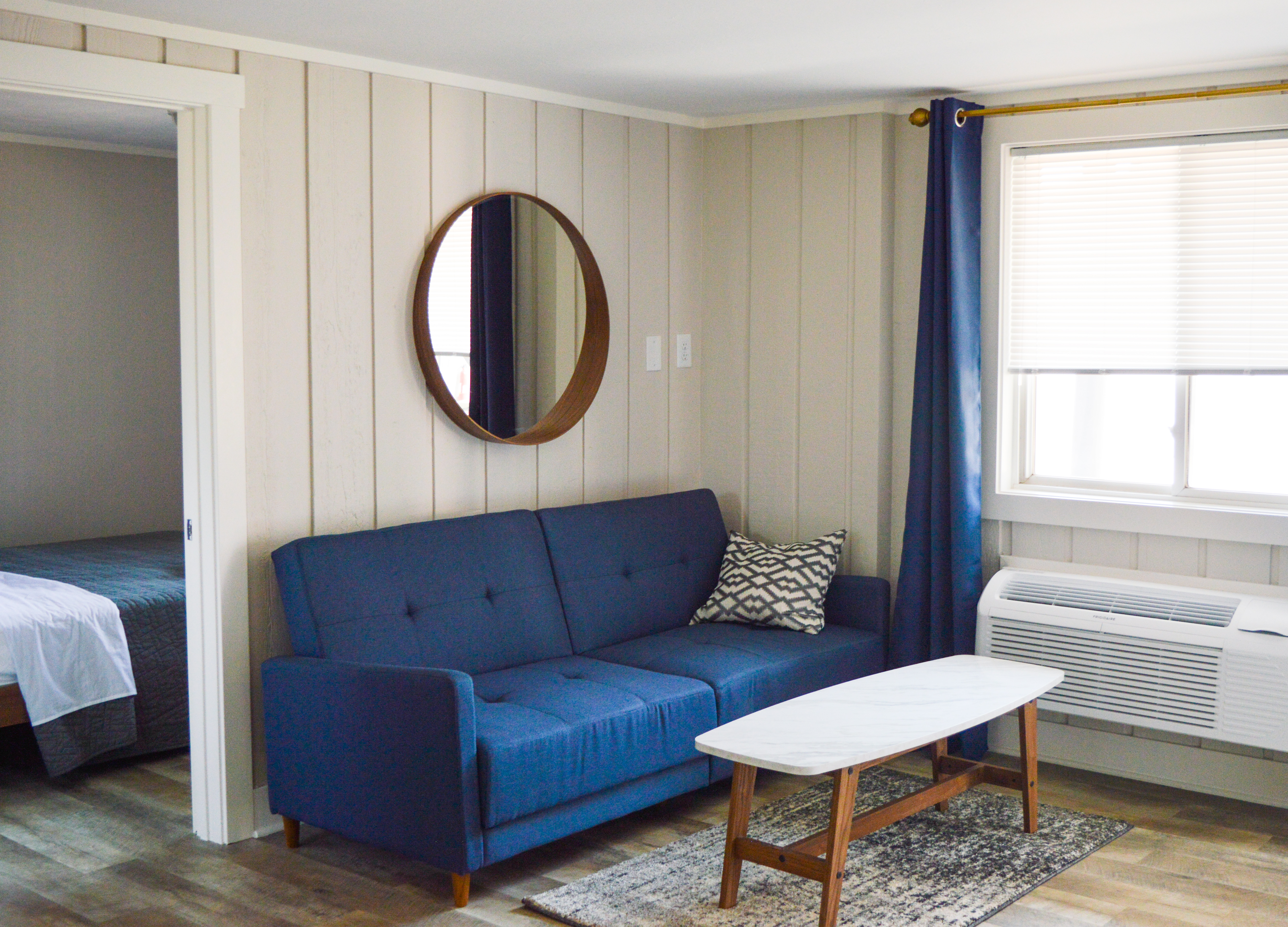 Sitting area in 2 bedroom affordable luxury hotel suite