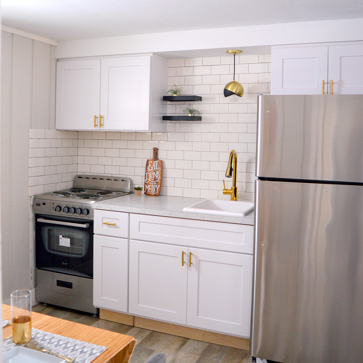 Kitchenette in luxury 2 bedroom suite Beulah Michigan