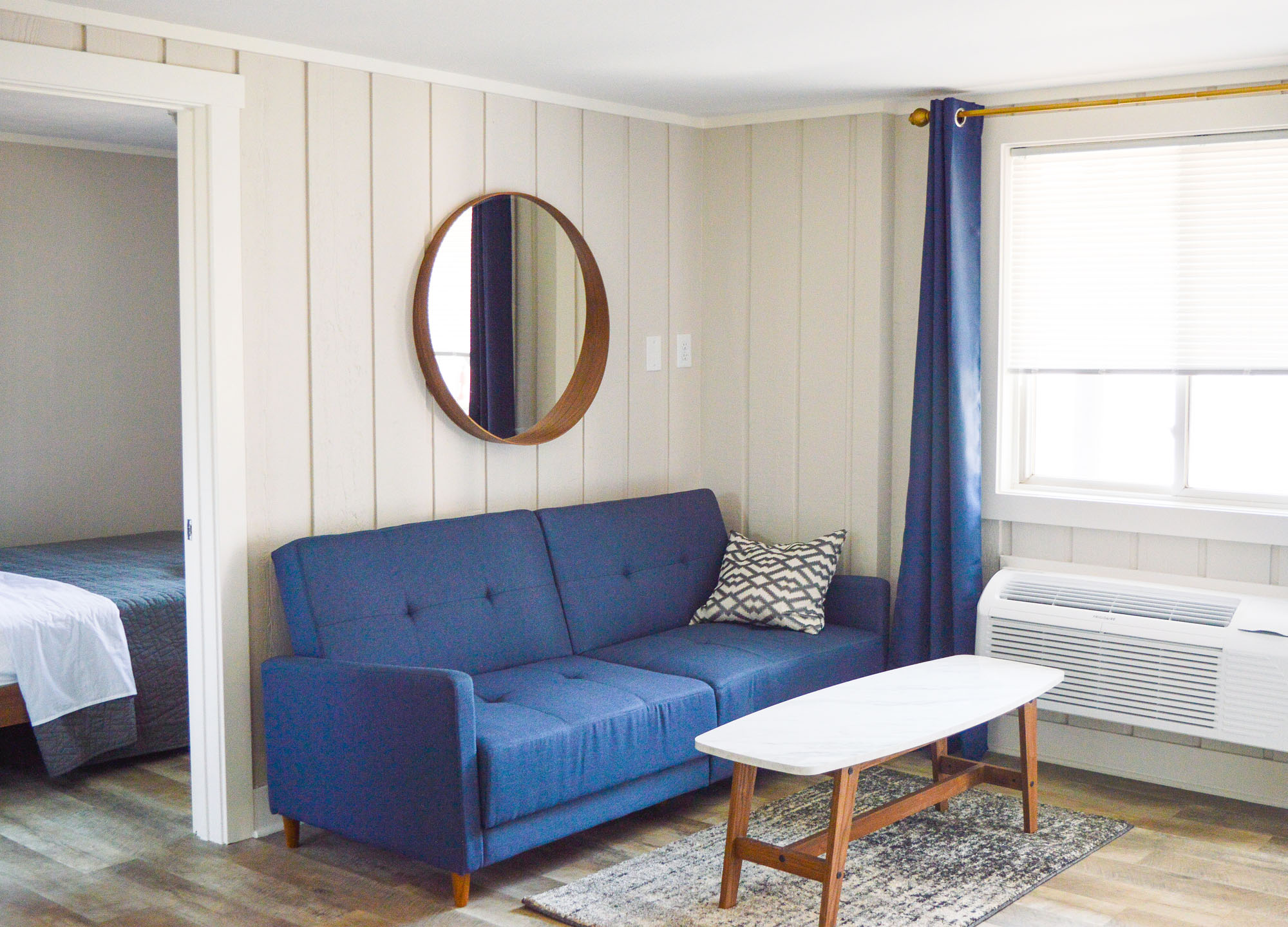 Sitting area in 2 bedroom luxury Michigan hotel suite