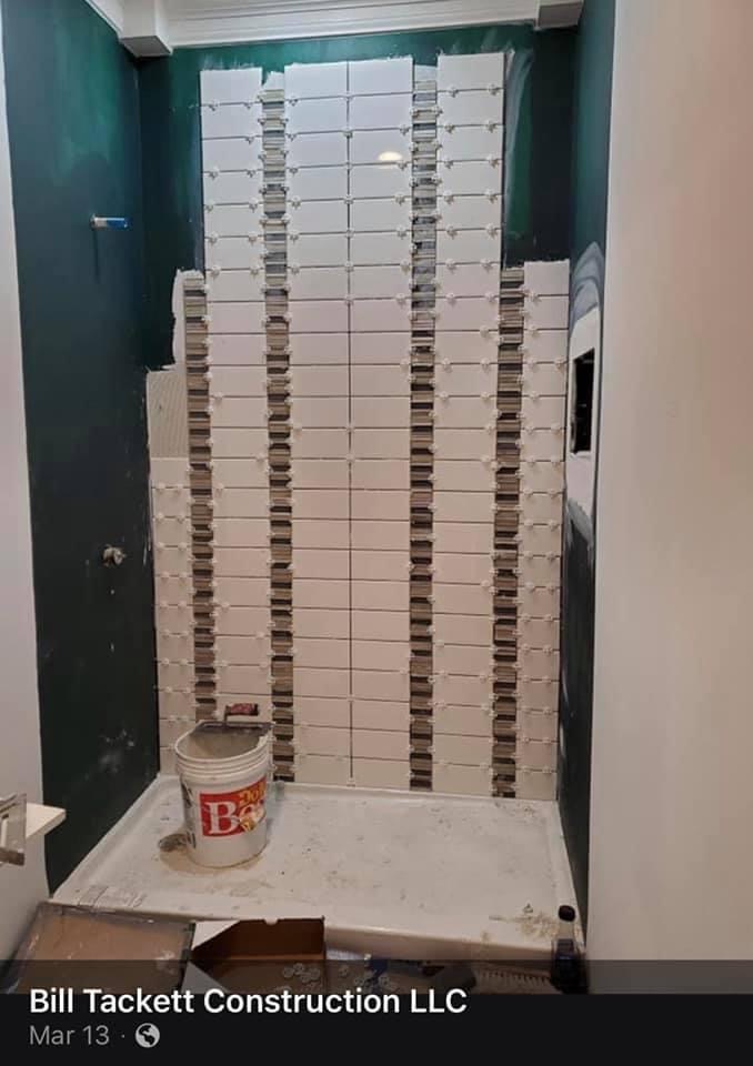 Custom shower during the construction phase! This is Suite #7...stay tuned for finished product!