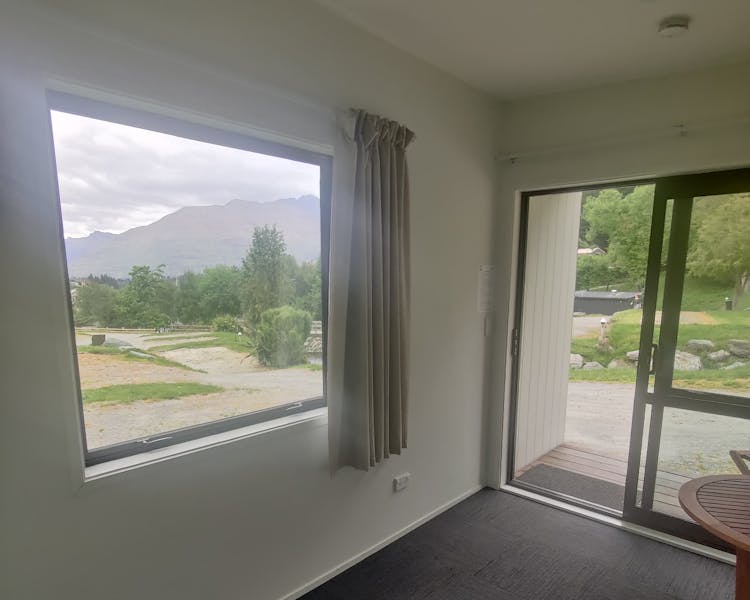 Views from the cabins at QBox Campground Queenstown