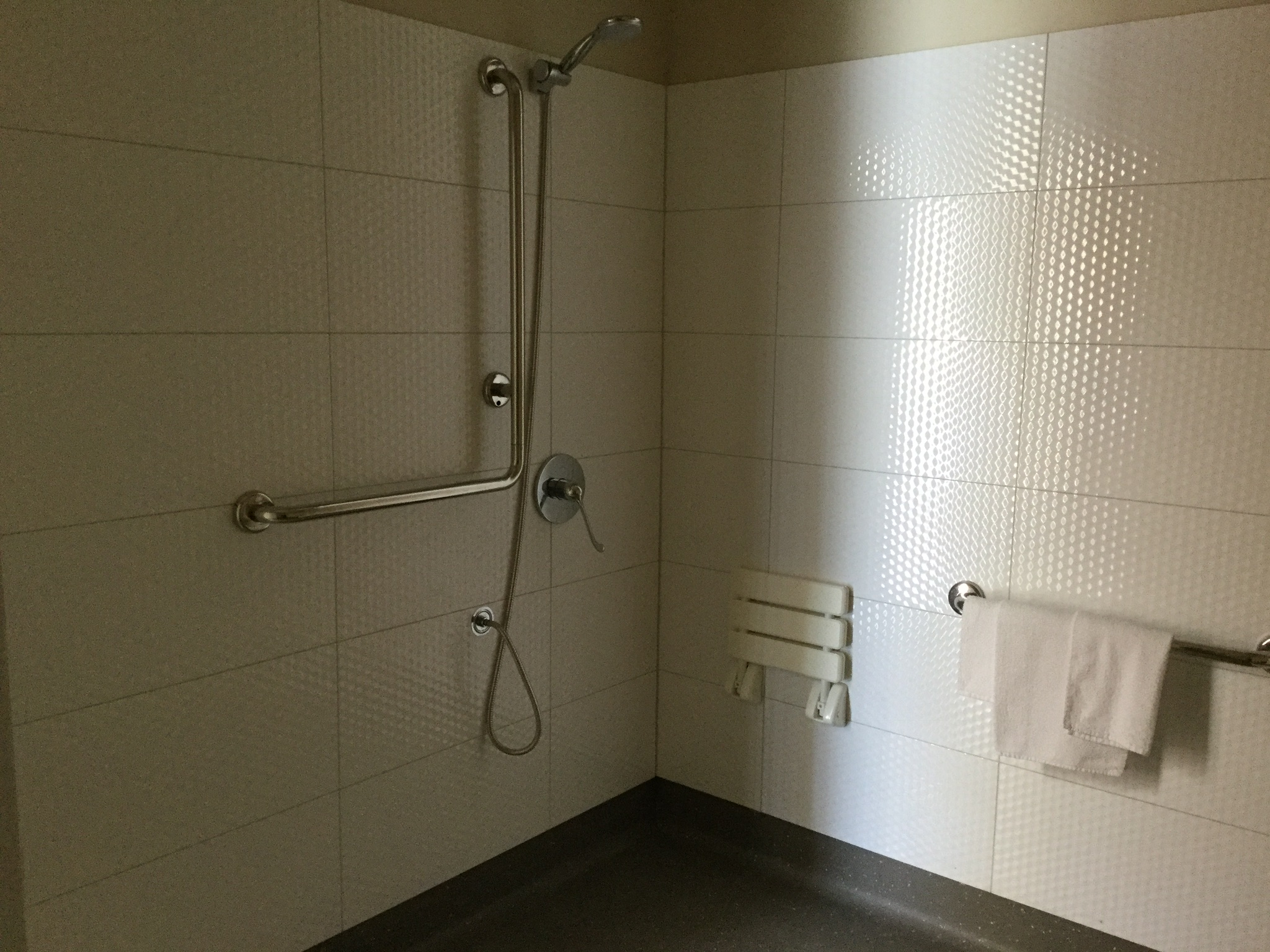 The bathroom meets all accessibility requirements.