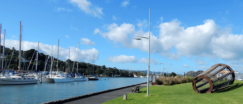 Walk way along the town basin
