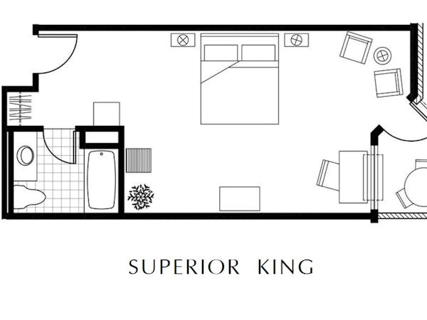 King size guest room floor plan
