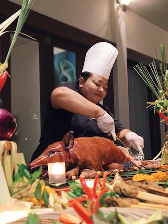 PRIVATE VILLAS OF BALI Whole Roasted Pig dinner and BBQ in your villa by our culinary team