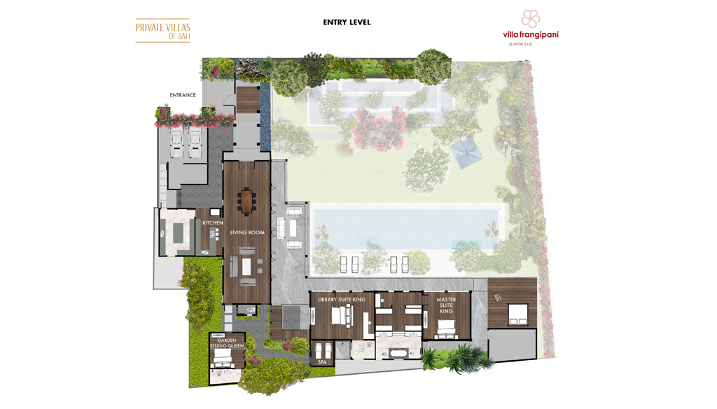 PRIVATE VILLAS OF BALI - Villa Frangipani - Lay Out Entry Level