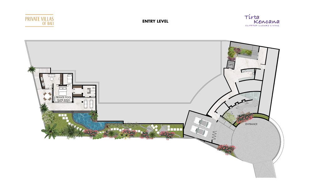 PRIVATE VILLAS OF BALI - Villa Tirta Kencana - Lay Out Entry Level