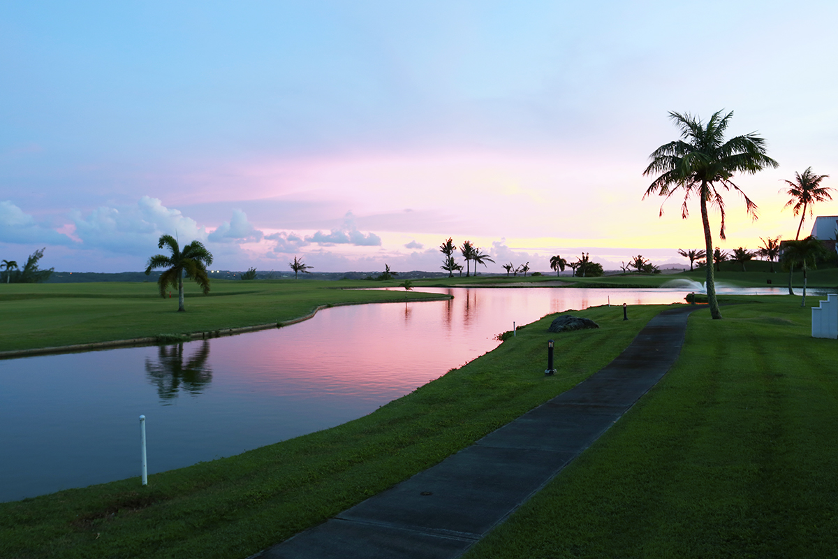 View of the Golf Course from the lake of LeoPalace Resort