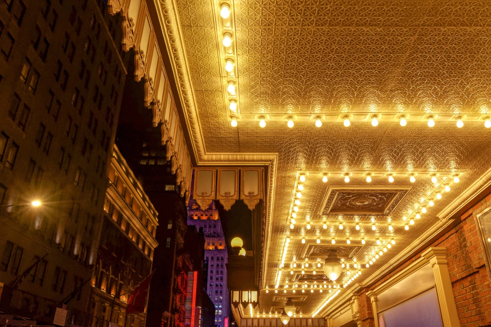 Entry to a broadway theater in New York City.