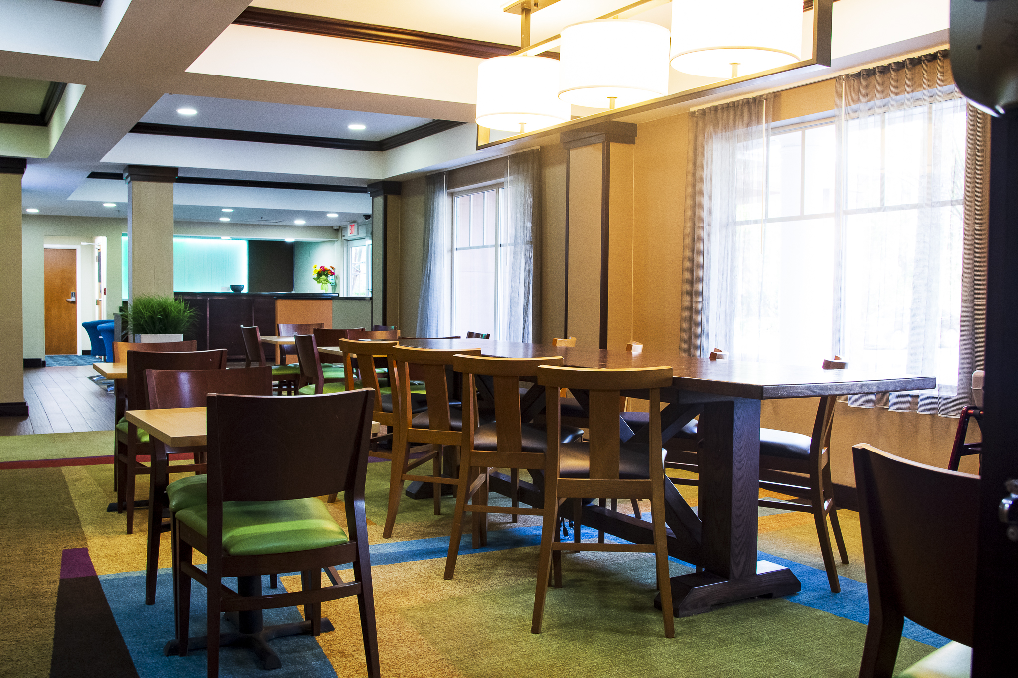 Plenty of room to spread out in our lobby area.