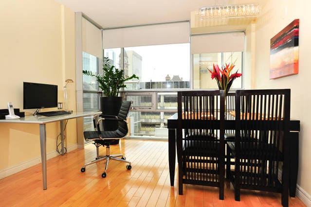 Yonge Suites One Bedroom Suite Workspace and Dining Room