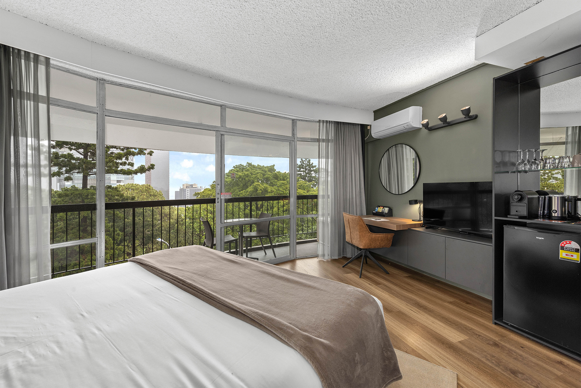 Surrounding garden views from a Tower Mill Hotel Brisbane King room