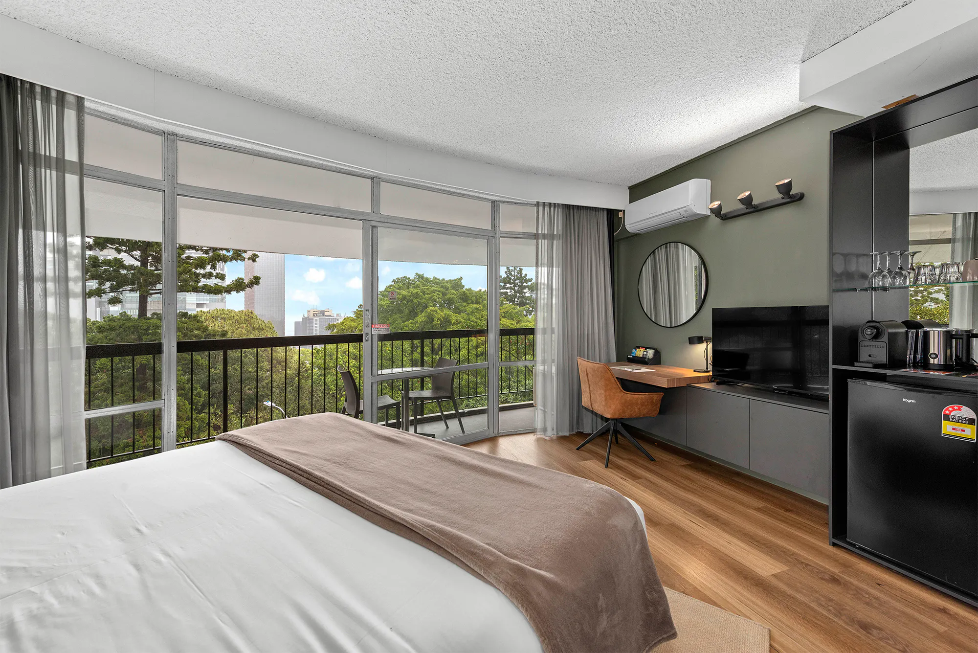 Surrounding garden views from a Tower Mill Hotel Brisbane King room