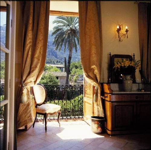 The stunning view of the Mountains and Garden from the Tramuntana Suite