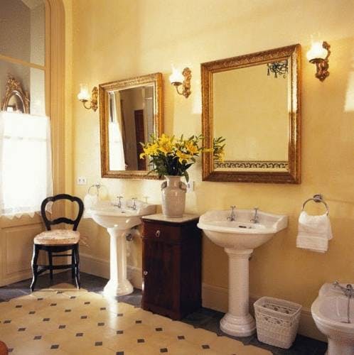 The twin sinks within the Tramuntana Suite bathroom at Salvia