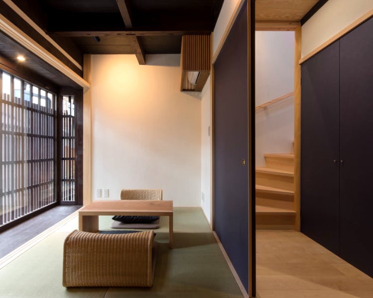 BenTen West Machiya in Kyoto 1F Japanese Room and Staircase