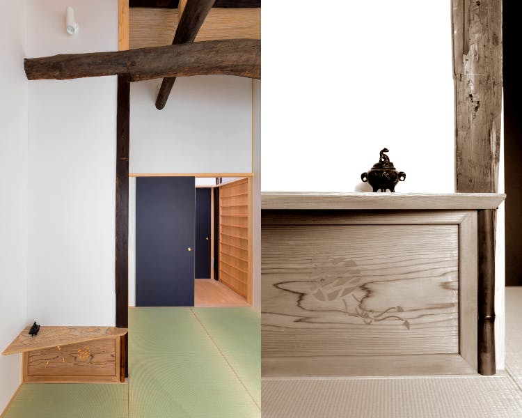 BenTen West - 2F Japanese room with antique wood panel (Ranma)