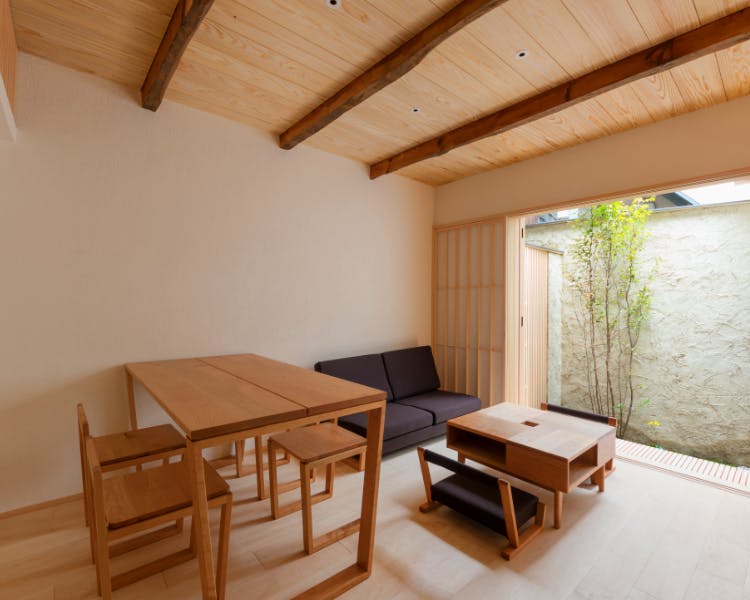 BenTen West Machiya in Kyoto - Living Area - Handmade Furniture