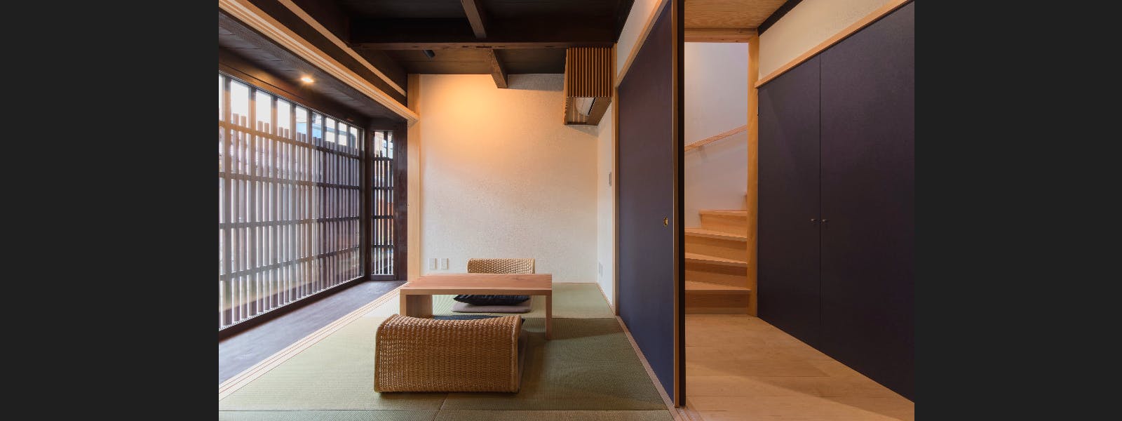 BenTen West Machiya in Kyoto 1F Japanese Room and Staircase