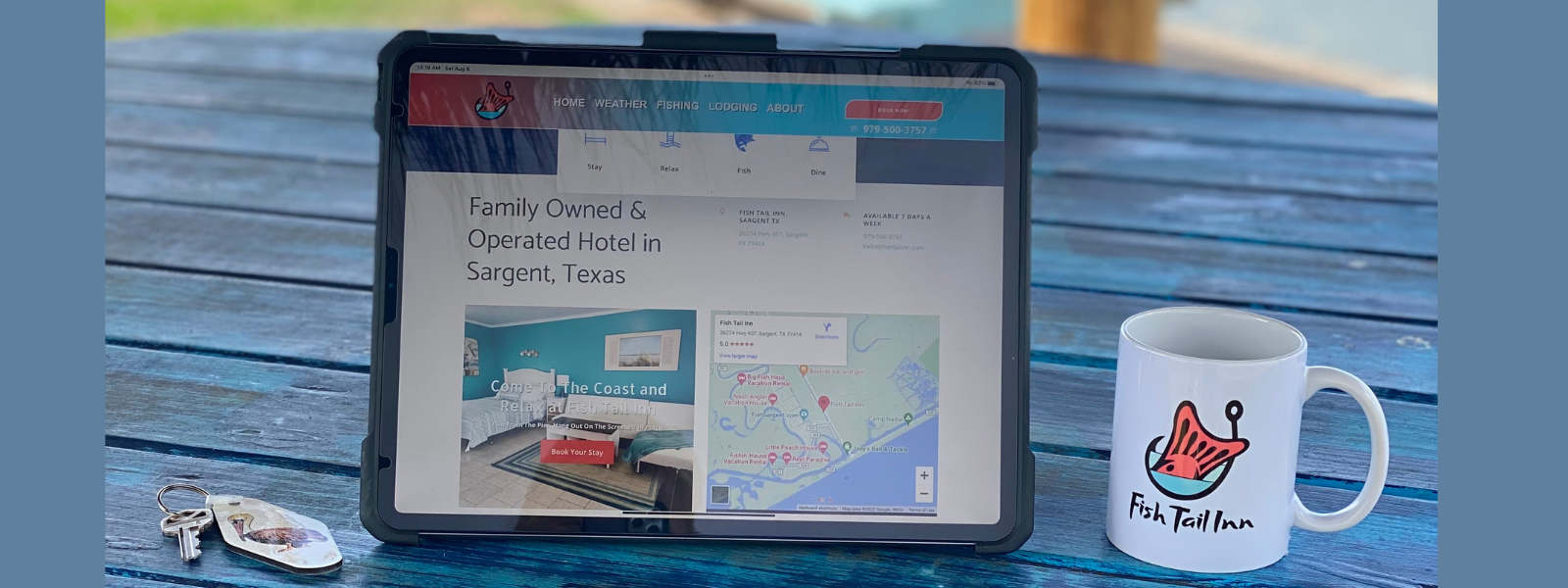 Sitting under the palapa, enjoying a FREE cup of coffee. 1