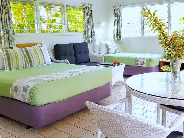 Garden Studio Queen and Single bed/