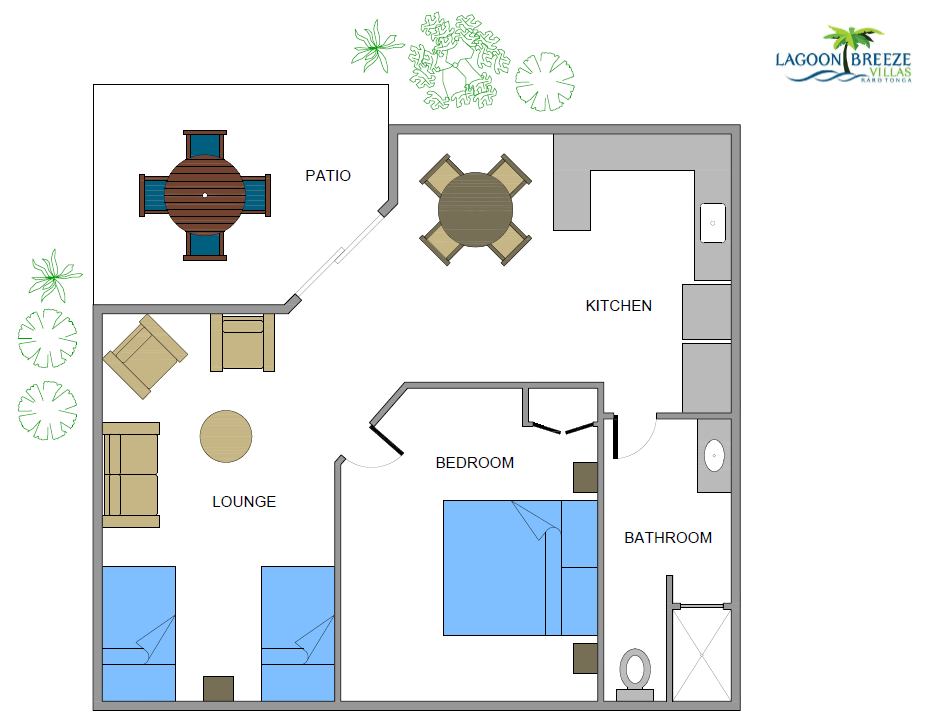 1 Bedroom Villa room layout