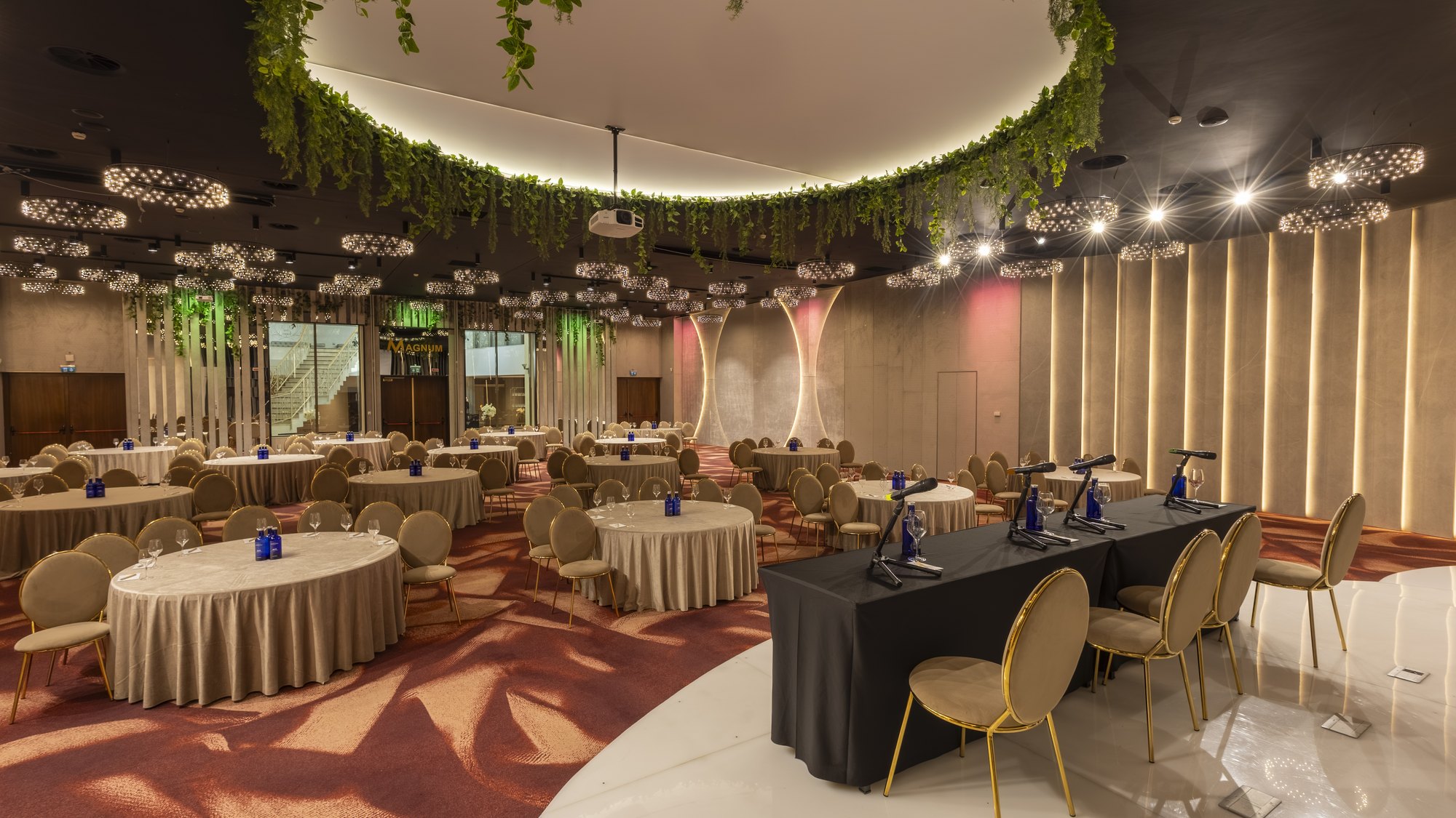 Magnum Ballroom set for a banquet
