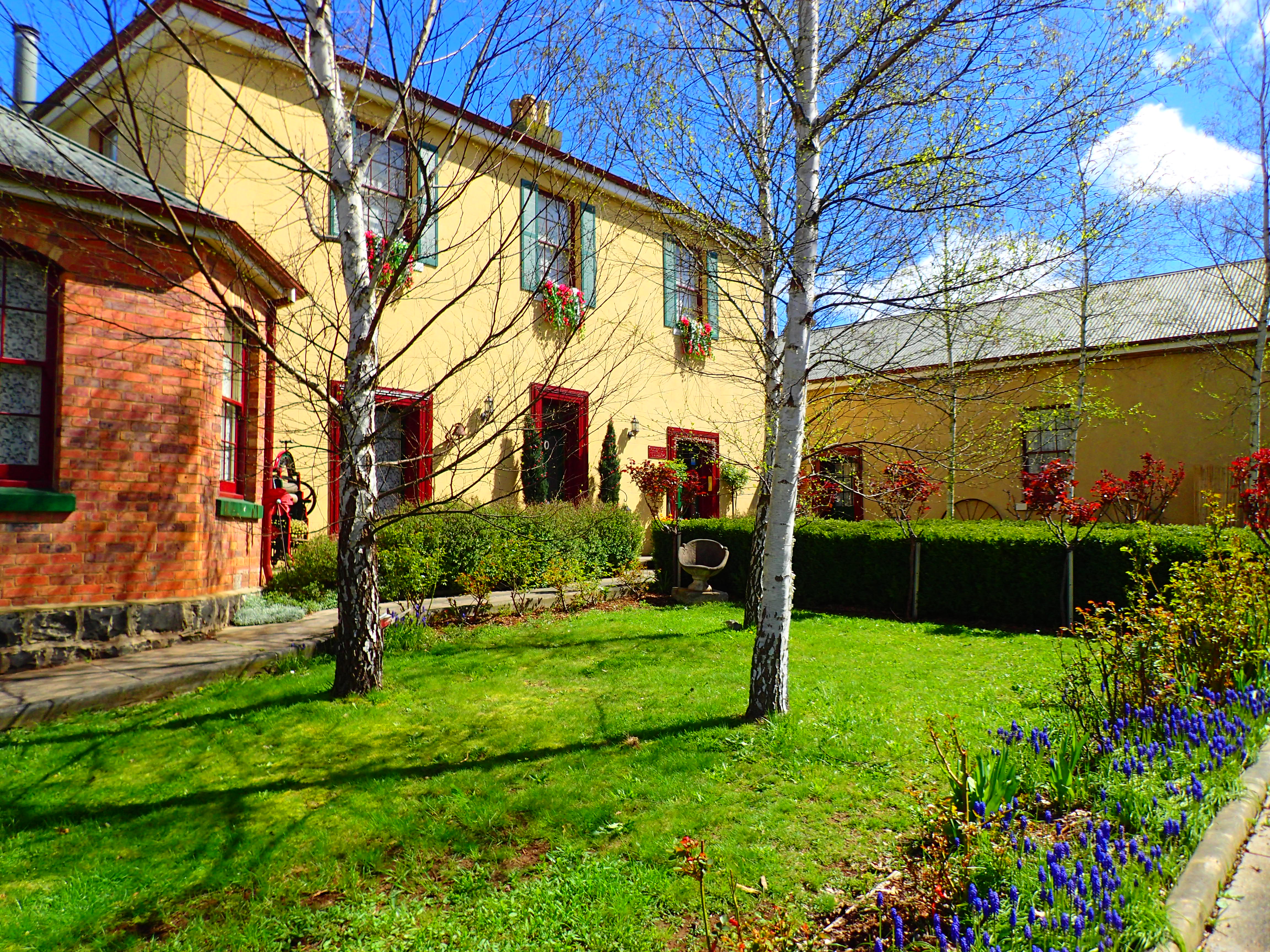 The heritage beauty of colourful gardens at Blakes Manor Deloraine Tasmania.