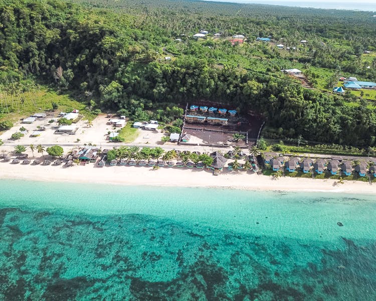 Aerial View Taufua Beach Accommodations