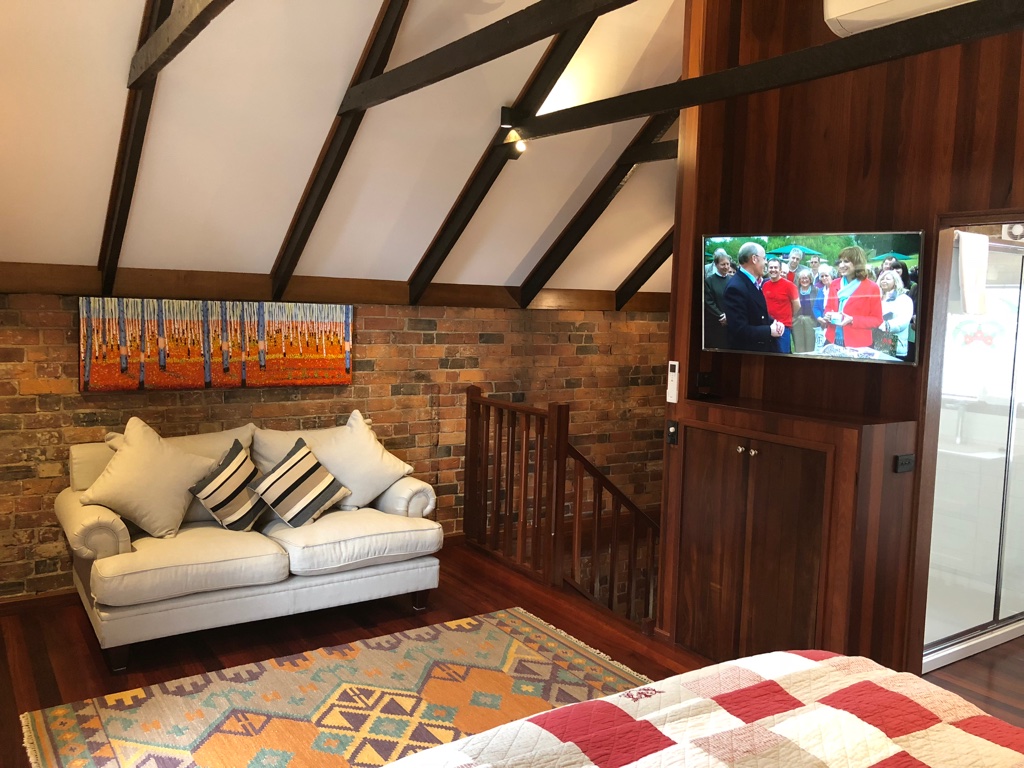 Stables Apartment upstairs sitting area, Bon Accord B&B in Sale, Gippsland.