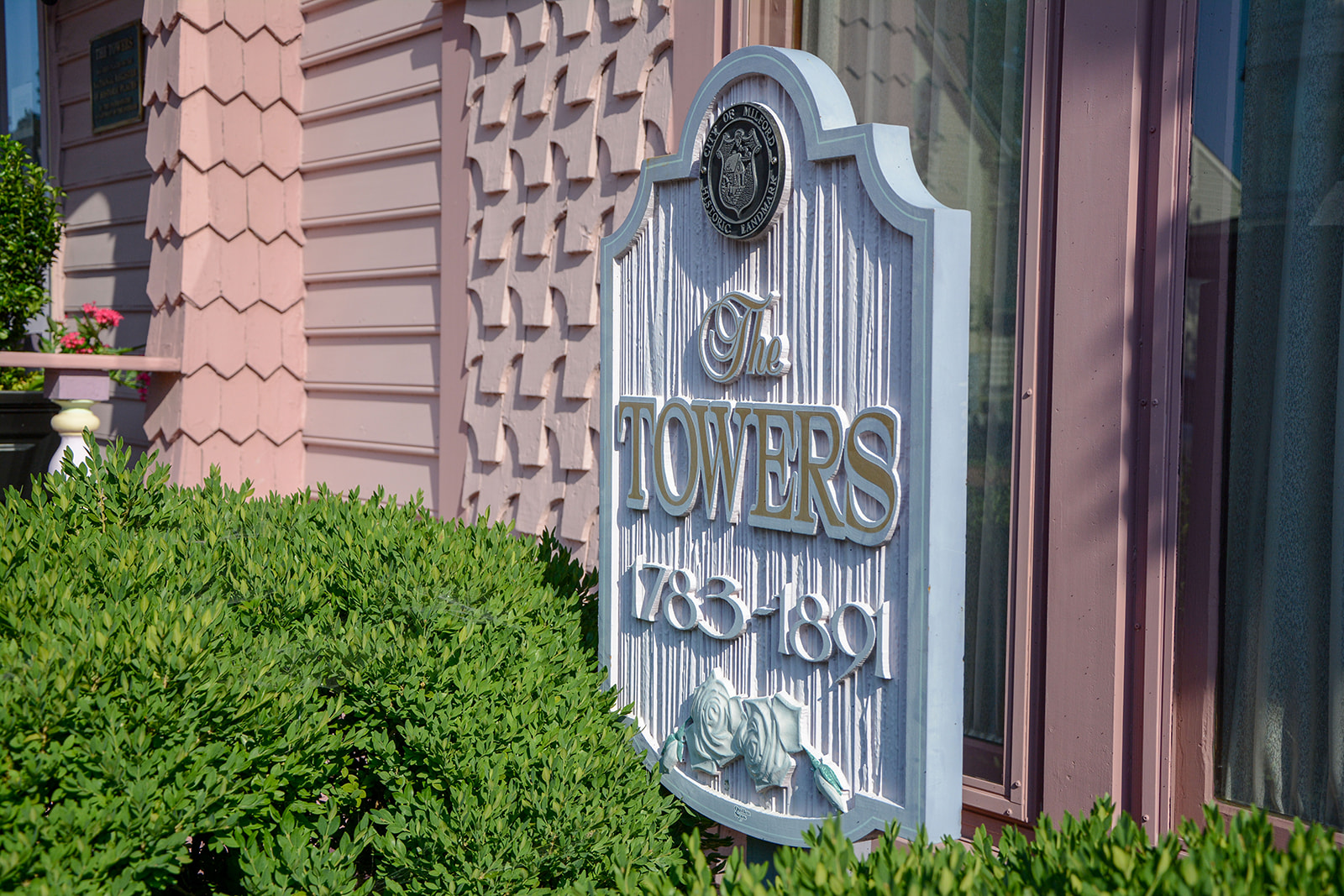 Sign for the Towers B&B.