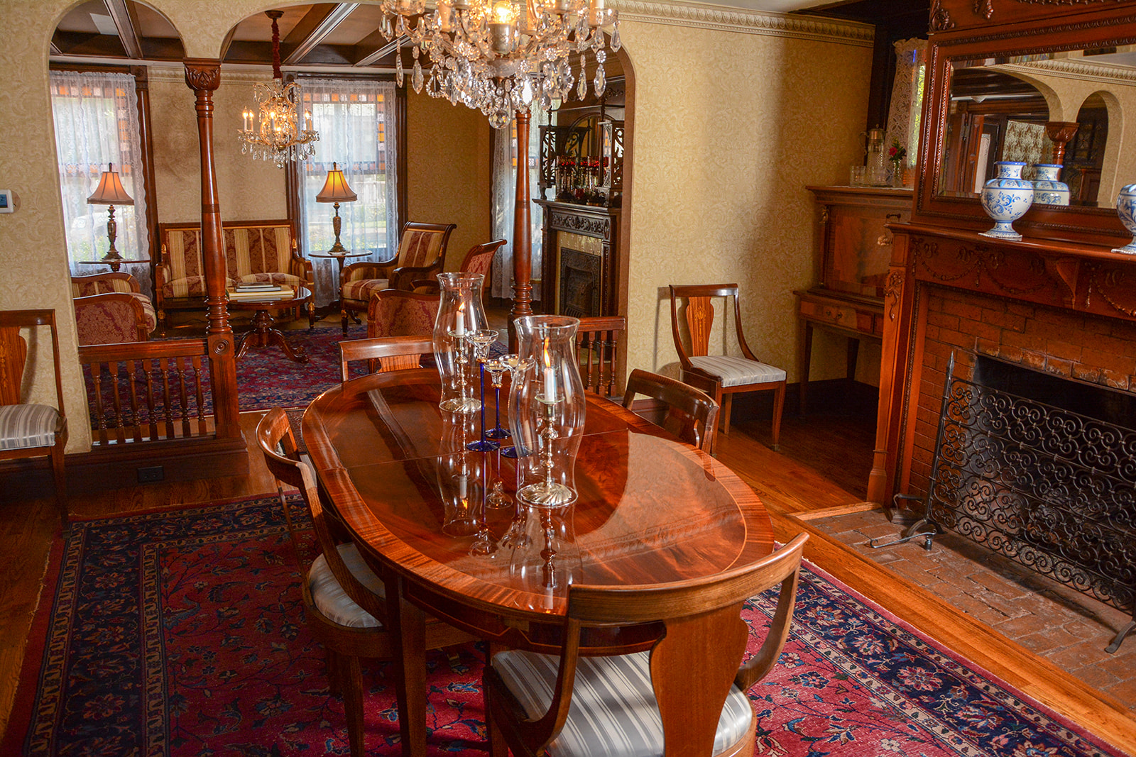 View of dining room and front parlor.