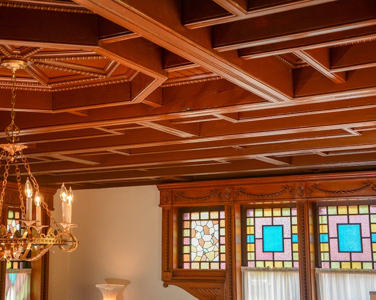 Coffered ceiling of the Music Room.