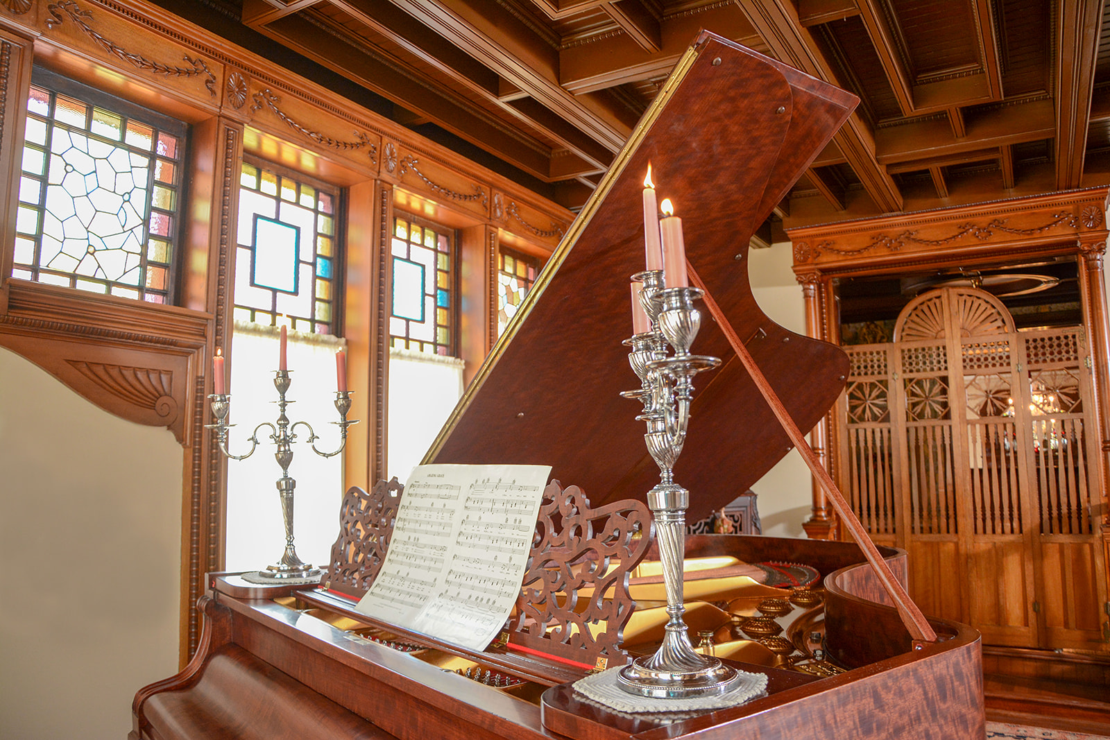 Knabe grand piano in Music Room.