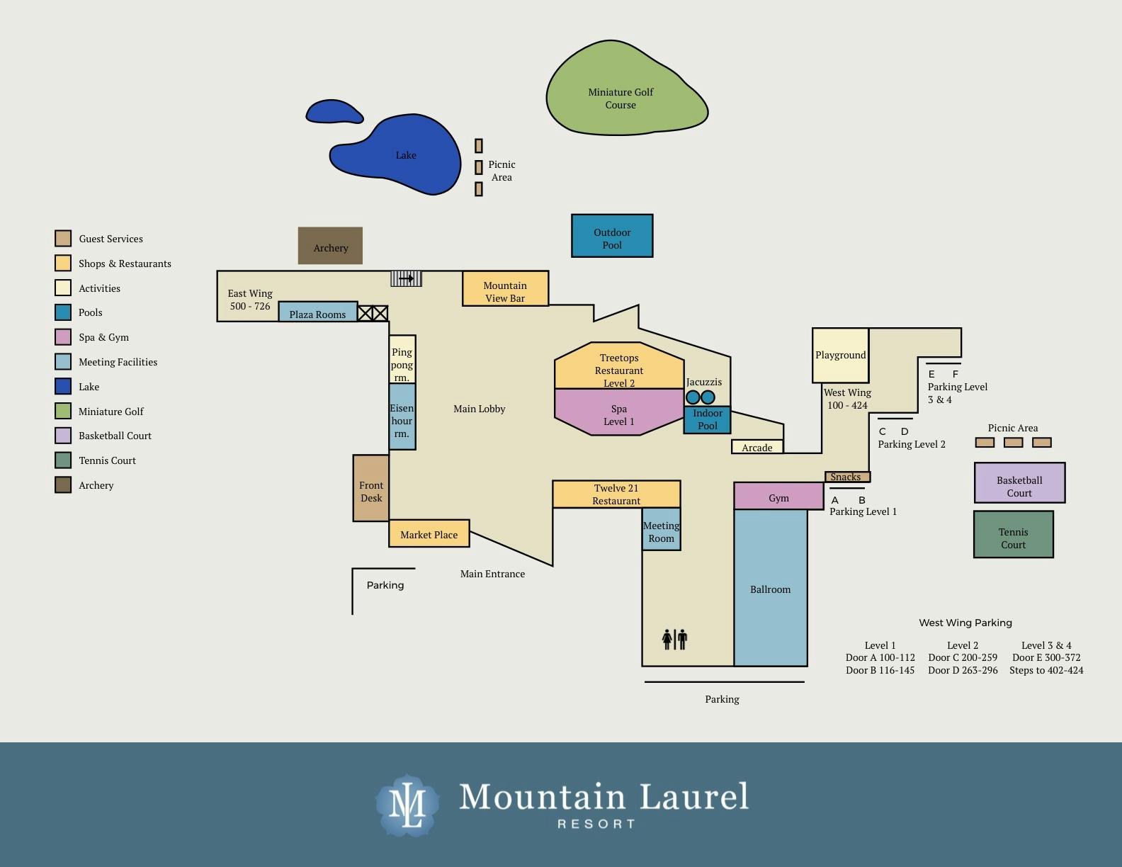 mountain laurel resort map