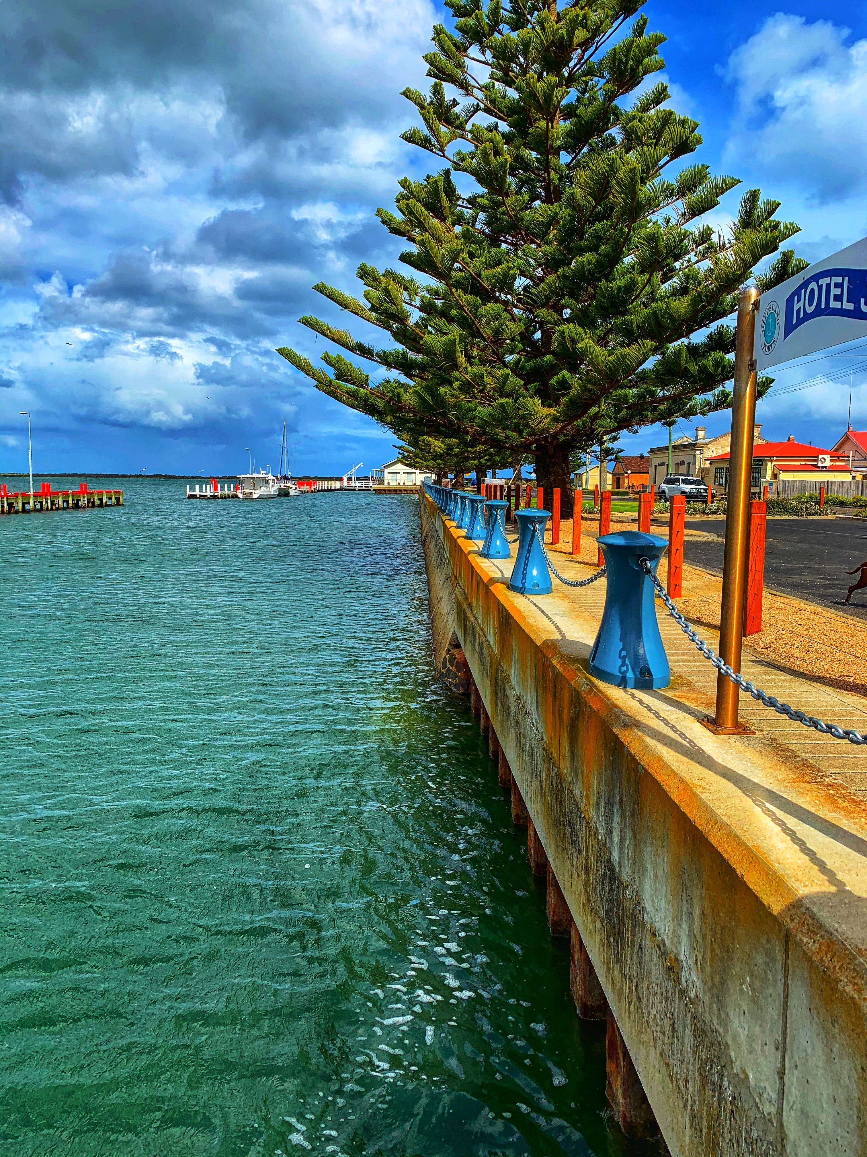 Port Albert, looking towards Wildfish Restaurant and Wharf Fish & Chips