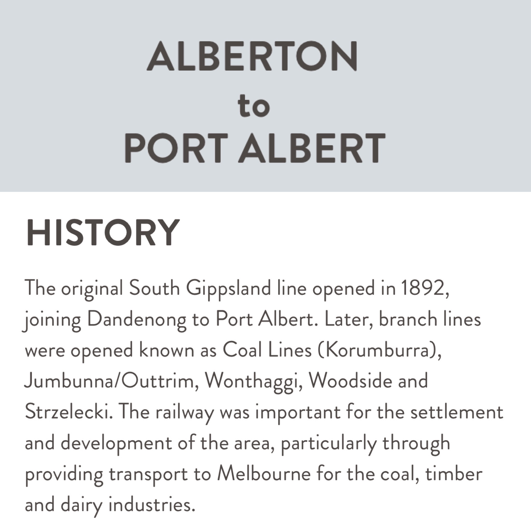 Great Southern Rail Trail Port Albert history