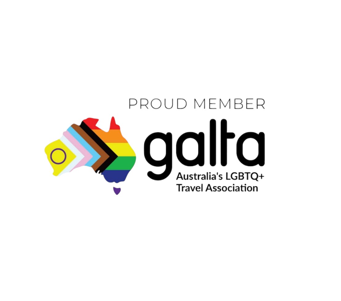 We are an inclusive accommodation and proud members of Australia’s LGBTQ+ Travel Association galta