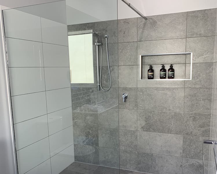 All of our studios feature an oversized walk-in shower