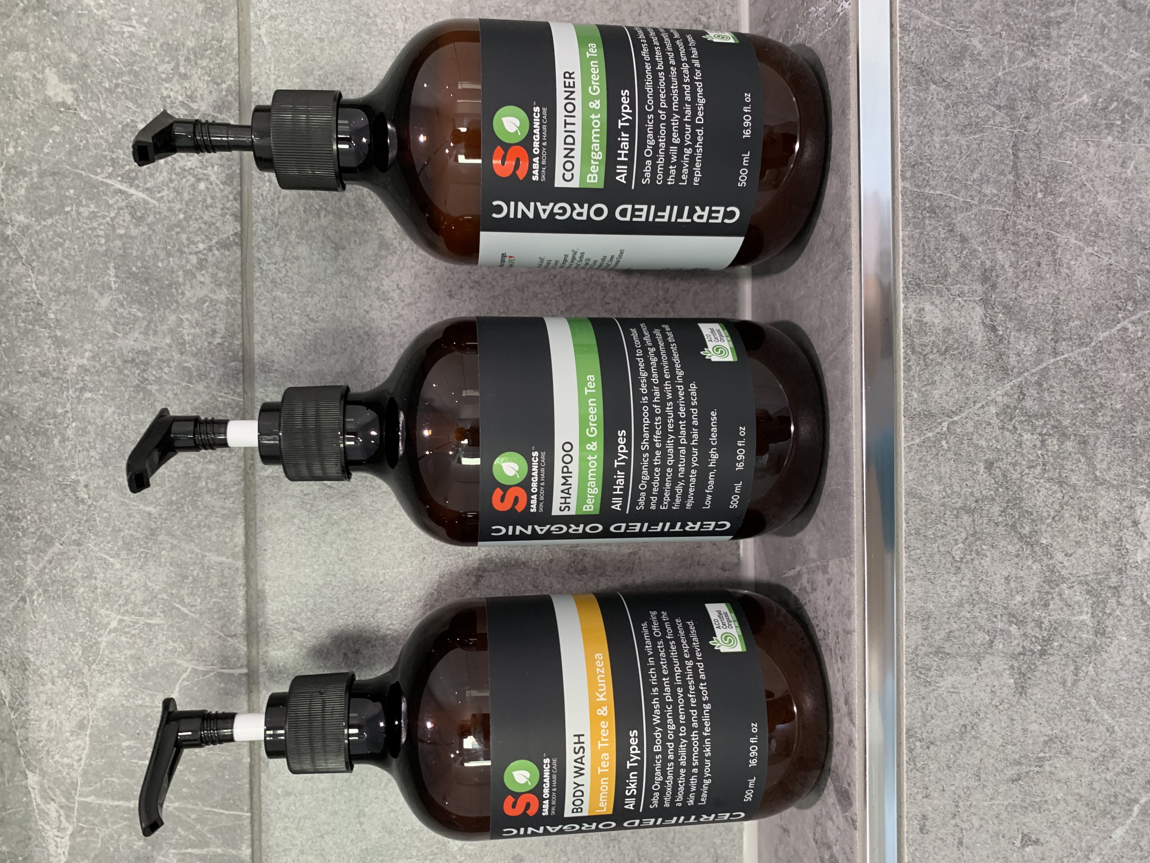 Organic toiletries provided for guest use