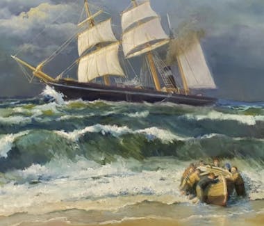 Warren Curry oil painting "The Wreck of the SS Blackbird"