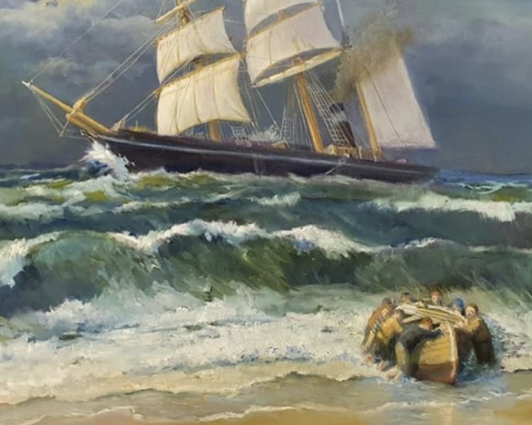 Warren Curry oil painting "The Wreck of the SS Blackbird"